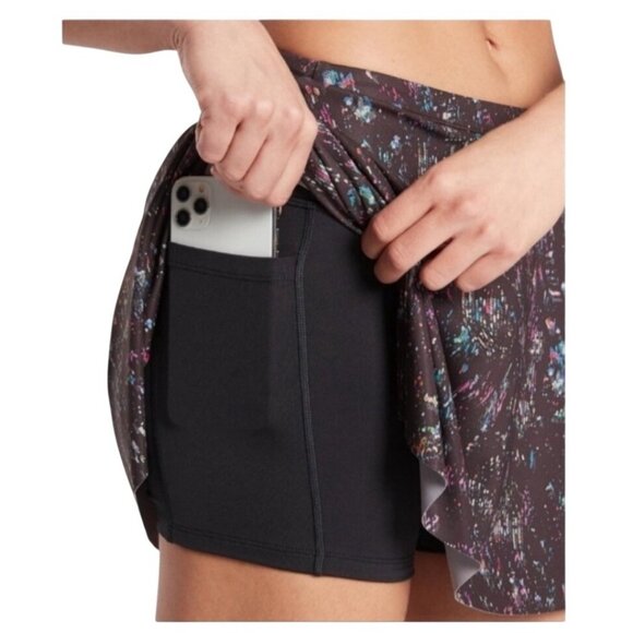 Athleta Black Paint Spattered Match Point Skort - Picture 3 of 9
